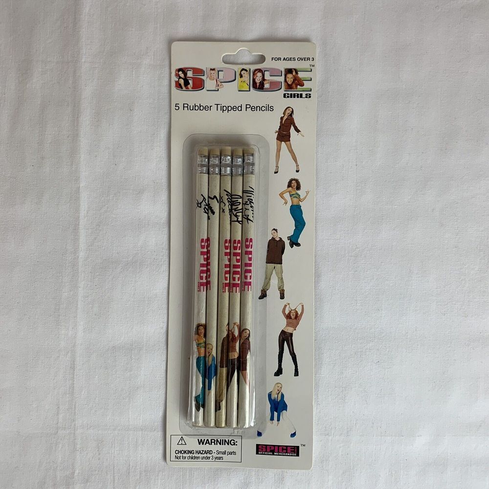 Vintage 1990's Spice Girls Official Merchandise Pencil Set (Sealed Package) 1997